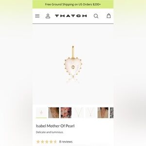 ♥️ Valentines Day! Thatch heart jewelry Isabella mother pearl cubic zirc pendant